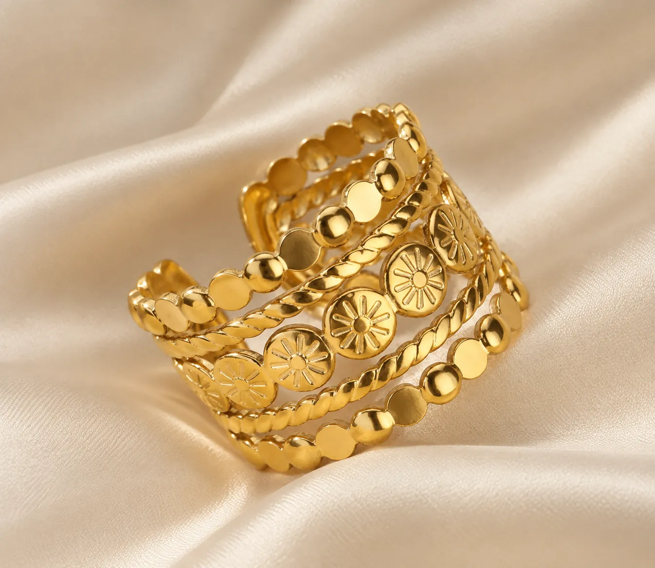 Hand-finished gold cuff